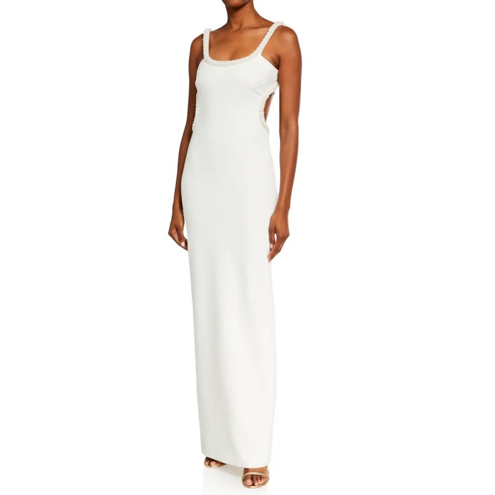Likely Enzo Gown - White Dress with Pearl trim- Size 2 P